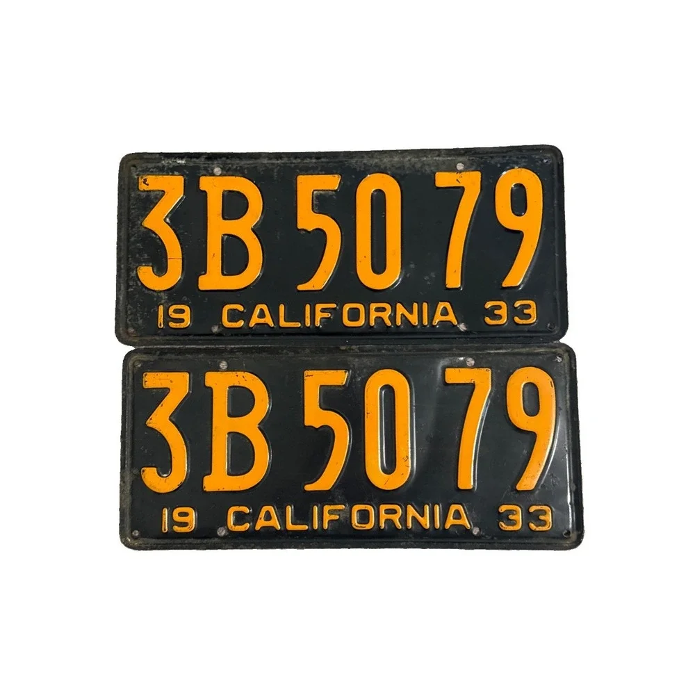 1933 33 California Plates Lincoln Chevrolet Plymouth Nash Hudson Buick Pontiac